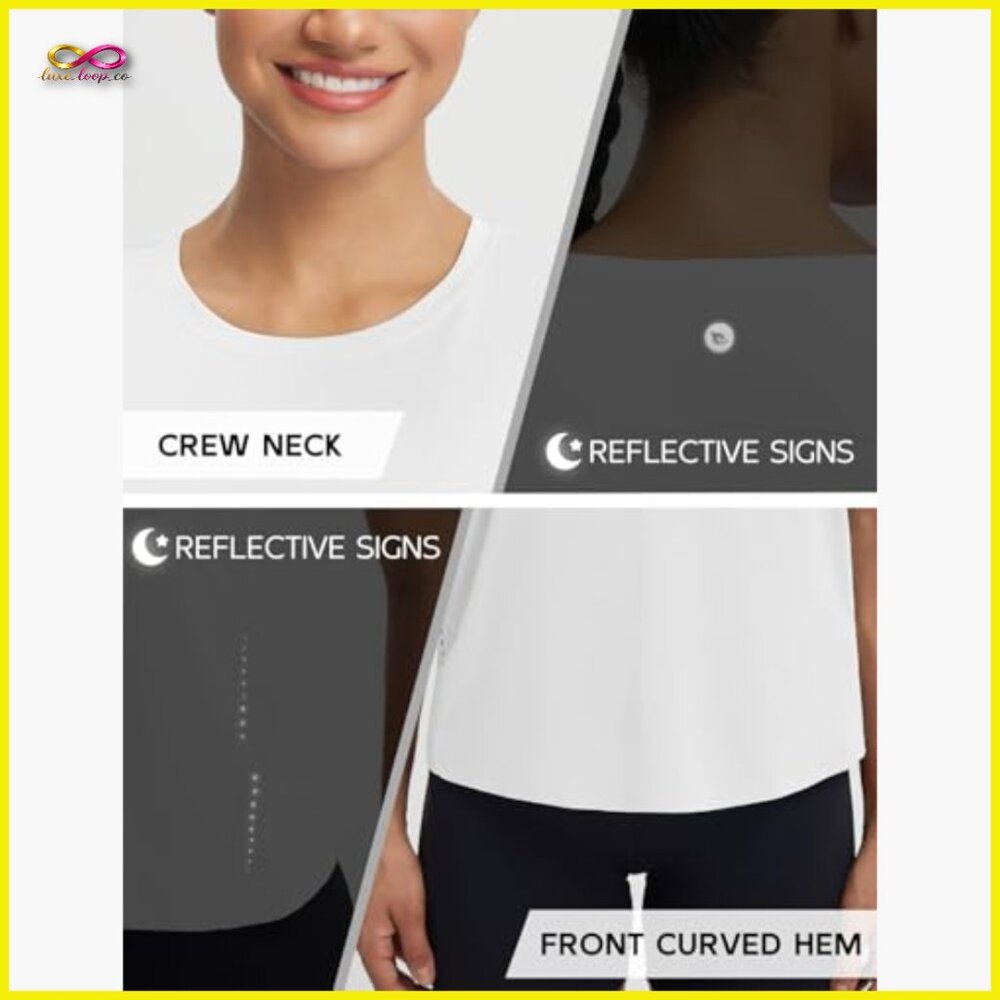 Quick Dry Workout Tank Top Split Back Reflective … - image 6